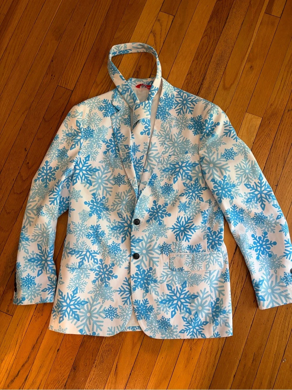 Shinesty The Millennial Snowflake Men's Christmas Party Blazer & Tie Sz 42